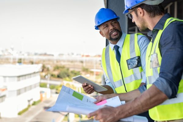 construction-workers-discussing-blueprint-NG97CQG